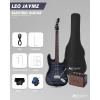 imageLeo Jaymz 39quot Full Size ST Style Electric Guitar Starter Kit with SSH Pickup 5W Portable Amp Tuner Gig Bag Strap ampamp Accessories Red FlameBlack Flame 5W