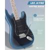 imageLeo Jaymz 39quot Full Size ST Style Electric Guitar Starter Kit with SSH Pickup 5W Portable Amp Tuner Gig Bag Strap ampamp Accessories Red FlameBlue Black 5W