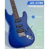 imageLeo Jaymz 39quot Full Size ST Style Electric Guitar Starter Kit with SSH Pickup 5W Portable Amp Tuner Gig Bag Strap ampamp Accessories Red FlameBlue Ocean 5W