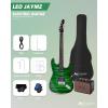 imageLeo Jaymz 39quot Full Size ST Style Electric Guitar Starter Kit with SSH Pickup 5W Portable Amp Tuner Gig Bag Strap ampamp Accessories Red FlameGreen Flame 5W