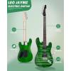imageLeo Jaymz 39quot Full Size ST Style Electric Guitar Starter Kit with SSH Pickup 5W Portable Amp Tuner Gig Bag Strap ampamp Accessories Red FlameGreen Flame 5W