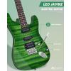 imageLeo Jaymz 39quot Full Size ST Style Electric Guitar Starter Kit with SSH Pickup 5W Portable Amp Tuner Gig Bag Strap ampamp Accessories Red FlameGreen Flame 5W