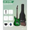 imageLeo Jaymz 39quot Full Size ST Style Electric Guitar Starter Kit with SSH Pickup 5W Portable Amp Tuner Gig Bag Strap ampamp Accessories Red FlameGreen Ocean 5W