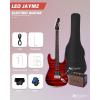 imageLeo Jaymz 39quot Full Size ST Style Electric Guitar Starter Kit with SSH Pickup 5W Portable Amp Tuner Gig Bag Strap ampamp Accessories Red FlameRed Flame 5W