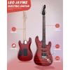 imageLeo Jaymz 39quot Full Size ST Style Electric Guitar Starter Kit with SSH Pickup 5W Portable Amp Tuner Gig Bag Strap ampamp Accessories Red FlameRed Flame 5W