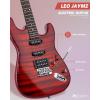 imageLeo Jaymz 39quot Full Size ST Style Electric Guitar Starter Kit with SSH Pickup 5W Portable Amp Tuner Gig Bag Strap ampamp Accessories Red FlameRed Flame 5W