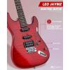 imageLeo Jaymz 39quot Full Size ST Style Electric Guitar Starter Kit with SSH Pickup 5W Portable Amp Tuner Gig Bag Strap ampamp Accessories Red FlameRed Ocean 5W