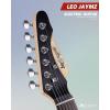 imageLeo Jaymz 39quot Full Size ST Style Electric Guitar Starter Kit with SSH Pickup 5W Portable Amp Tuner Gig Bag Strap ampamp Accessories Red FlameUS Flag 5W