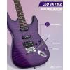 imageLeo Jaymz 39quot Full Size ST Style Electric Guitar Starter Kit with SSH Pickup 5W Portable Amp Tuner Gig Bag Strap ampamp Accessories Red FlameViolet Ocean 5W