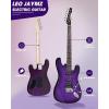imageLeo Jaymz 39quot Full Size ST Style Electric Guitar Starter Kit with SSH Pickup 5W Portable Amp Tuner Gig Bag Strap ampamp Accessories Red FlameViolet Flame 5W