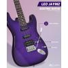 imageLeo Jaymz 39quot Full Size ST Style Electric Guitar Starter Kit with SSH Pickup 5W Portable Amp Tuner Gig Bag Strap ampamp Accessories Red FlameViolet Flame 5W