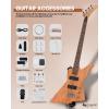 imageLeo Jaymz DIY Electric Bass Guitar Kits Roasted Ash BodyRoasted Maple Neck and Laurel Wood Fingerboard  Fully Components Included IB 4StringsAX