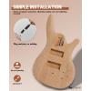 imageLeo Jaymz DIY Electric Bass Guitar Kits Roasted Ash BodyRoasted Maple Neck and Laurel Wood Fingerboard  Fully Components Included IB 4StringsIB 4S
