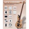 imageLeo Jaymz DIY Electric Bass Guitar Kits Roasted Ash BodyRoasted Maple Neck and Laurel Wood Fingerboard  Fully Components Included IB 4StringsIB 4S