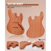 imageLeo Jaymz DIY Electric Bass Guitar Kits Roasted Ash BodyRoasted Maple Neck and Laurel Wood Fingerboard  Fully Components Included IB 4StringsJB