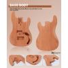 imageLeo Jaymz DIY Electric Bass Guitar Kits Roasted Ash BodyRoasted Maple Neck and Laurel Wood Fingerboard  Fully Components Included IB 4StringsPB