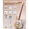 imageLeo Jaymz DIY Electric Bass Guitar Kits Roasted Ash BodyRoasted Maple Neck and Laurel Wood Fingerboard  Fully Components Included IB 4StringsRB
