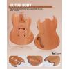 imageLeo Jaymz DIY Electric Guitar Kits with Mahogany Body and Maple Neck  Ebony Fingerboard and All Components Included PSDC