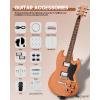 imageLeo Jaymz DIY Electric Guitar Kits with Mahogany Body and Maple Neck  Ebony Fingerboard and All Components Included PSDC