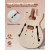 imageLeo Jaymz DIY Electric Guitar Kits with Mahogany Body and Maple Neck  Ebony Fingerboard and All Components Included PSLP Hollow