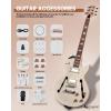 imageLeo Jaymz DIY Electric Guitar Kits with Mahogany Body and Maple Neck  Ebony Fingerboard and All Components Included PSLP Hollow