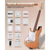 imageLeo Jaymz DIY Electric Guitar Kits with Mahogany Body and Maple Neck  Ebony Fingerboard and All Components Included PSST Lefthand