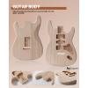 imageLeo Jaymz DIY Electric Guitar Kits with Mahogany Body and Maple Neck  Ebony Fingerboard and All Components Included PSST Paulownia