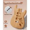 imageLeo Jaymz DIY Electric Guitar Kits with Mahogany Body and Maple Neck  Ebony Fingerboard and All Components Included PSST Roasted Pine