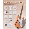 imageLeo Jaymz DIY Electric Guitar Kits with Mahogany Body and Maple Neck  Ebony Fingerboard and All Components Included PSTL Hollow
