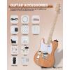 imageLeo Jaymz DIY Electric Guitar Kits with Mahogany Body and Maple Neck  Ebony Fingerboard and All Components Included PSTL Lefthand