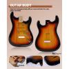 imageLeo Jaymz DIY ST Style Electric Guitar KitsSpraypainted Mahogany BodyLaurel Wood Fingerboard and Maple Neck including all Components ST BlackST Sunburst