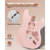 imageLeo Jaymz DIY ST Style Electric Guitar KitsSpraypainted Mahogany BodyLaurel Wood Fingerboard and Maple Neck including all Components ST BlackSTLight Pink