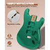 imageLeo Jaymz DIY ST Style Electric Guitar KitsSpraypainted Mahogany BodyLaurel Wood Fingerboard and Maple Neck including all Components ST BlackSTMetallic Green