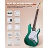 imageLeo Jaymz DIY ST Style Electric Guitar KitsSpraypainted Mahogany BodyLaurel Wood Fingerboard and Maple Neck including all Components ST BlackSTMetallic Green