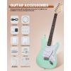 imageLeo Jaymz DIY ST Style Electric Guitar KitsSpraypainted Mahogany BodyLaurel Wood Fingerboard and Maple Neck including all Components STLight PinkSTSurf Green