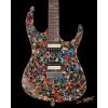 imageLeo Jaymz Electric Guitar Monsoon Deluxe Series Reverse Headstock Mahogany Body Roasted Maple Neck Rosewood Fretboard CaseAbstract DeluxeAbstract Deluxe