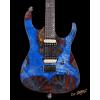 imageLeo Jaymz Electric Guitar Monsoon Deluxe Series Reverse Headstock Mahogany Body Roasted Maple Neck Rosewood Fretboard CaseAbstract DeluxeBlue