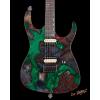 imageLeo Jaymz Electric Guitar Monsoon Deluxe Series Reverse Headstock Mahogany Body Roasted Maple Neck Rosewood Fretboard CaseAbstract DeluxeGreen