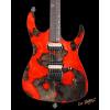 imageLeo Jaymz Electric Guitar Monsoon Deluxe Series Reverse Headstock Mahogany Body Roasted Maple Neck Rosewood Fretboard CaseAbstract DeluxeRed