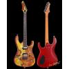 imageLeo Jaymz Electric Guitar Monsoon Deluxe Series Reverse Headstock Mahogany Body Roasted Maple Neck Rosewood Fretboard CaseAbstract DeluxeYellow Deluxe