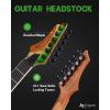 imageLeo Jaymz Electric Guitar Monsoon SeriesReverse HeadstockMahogany BodyRoasted Maple NeckRosewood FretboardLocking TunersRounded End FretsAlnicoV PickupsFixed Bridge Blue BurlGreen Burl