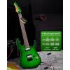 imageLeo Jaymz Electric Guitar Monsoon SeriesReverse HeadstockMahogany BodyRoasted Maple NeckRosewood FretboardLocking TunersRounded End FretsAlnicoV PickupsFixed Bridge Blue BurlGreen Flame