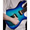 imageLeo Jaymz Electric Guitar Monsoon SeriesReverse HeadstockMahogany BodyRoasted Maple NeckRosewood FretboardLocking TunersRounded End FretsAlnicoV PickupsFixed Bridge Blue BurlBlue Ocean