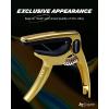 imageLeo Jaymz Heavy Duty Guitar Capo for AcousticElectric Guitars Guitar Clip made of Zinc Alloy Metal Guitar Clamp for Bass Classical Guitar Ukulele MandolinBanjo Blackish GreenGold