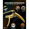 imageLeo Jaymz Heavy Duty Guitar Capo for AcousticElectric Guitars Guitar Clip made of Zinc Alloy Metal Guitar Clamp for Bass Classical Guitar Ukulele MandolinBanjo Blackish GreenGold