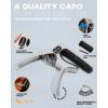imageLeo Jaymz Heavy Duty Guitar Capo for AcousticElectric Guitars Guitar Clip made of Zinc Alloy Metal Guitar Clamp for Bass Classical Guitar Ukulele MandolinBanjo Blackish GreenSilver