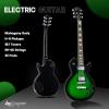 imageLeo Jaymz SC Series Electric Guitar  Mahogany Body Laurel Fingerboard Dual Humbuckers Stainless Steel Frets TuneOMatic Bridge C Neck 181 Tuners SkullBlack Green