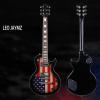 imageLeo Jaymz SC Series Electric Guitar  Mahogany Body Laurel Fingerboard Dual Humbuckers Stainless Steel Frets TuneOMatic Bridge C Neck 181 Tuners SkullUS Flag