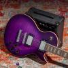 imageLeo Jaymz SC Series Electric Guitar  Mahogany Body Laurel Fingerboard Dual Humbuckers Stainless Steel Frets TuneOMatic Bridge C Neck 181 Tuners SkullViolet Flame