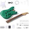 imageLeo Jaymz DIY ST Style Electric Guitar KitsSpraypainted Mahogany BodyLaurel Wood Fingerboard and Maple Neck including all Components ST BlackSTMetallic Green